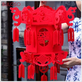 《不囉唆》春節 裝飾小燈籠  五福宮燈D款 大 (不挑色/款) 吊燈 燈飾 掛件 吊飾 新年 春節 佈置【A426554】