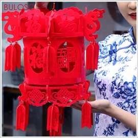 《不囉唆》春節 裝飾小燈籠 五福宮燈D款 中 (不挑色/款) 吊燈 燈飾 掛件 吊飾 新年 春節 佈置【A426584】