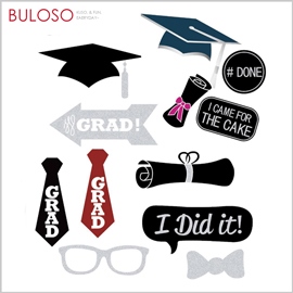 《不囉唆》派對-24件套畢業趣味拍照道具 派對/畢業照/遊戲（不挑色/款）【A427243】