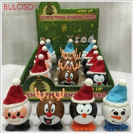 《不囉唆》聖誕發條玩具　聖誕老人/雪人/馴鹿/企鵝/聖誕玩具（不挑色/款）【A429065】