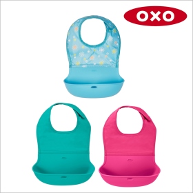 OXO TOT 隨行好棒棒圍兜-莓果粉