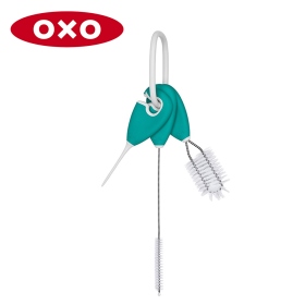 OXO TOT 吸管水杯清潔刷組-靚藍綠