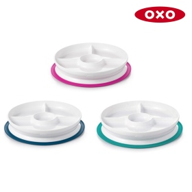 OXO TOT 好吸力分隔餐盤-靚藍綠