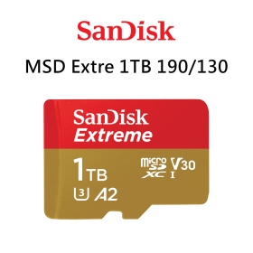 SanDisk Extreme MicroSDXC 1TB V30/U3/C10/A2 讀190/寫130M 記憶卡 公司貨