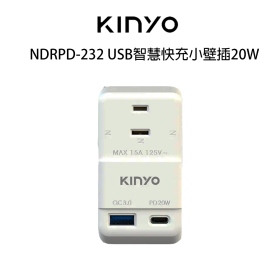 KINYO NDRPD-232 USB智慧快充小壁插20W