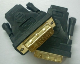 DVI(24+1PIN)公 轉 HDMI母 轉接頭