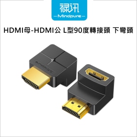 HDMI母-HDMI公 L型90度轉接頭 下彎頭