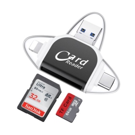 OTG USB+iOS+Type-C SD/TF讀卡器(黑)