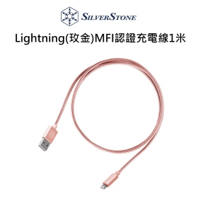 銀欣 Lightning(玫金)MFI認證充電線1米