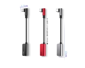 倍思_L45 TypeC轉TypeC母+3.5mm轉接頭_黑